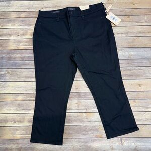 NYDJ Chloe Capri Jeans With Side Slits Black size 14